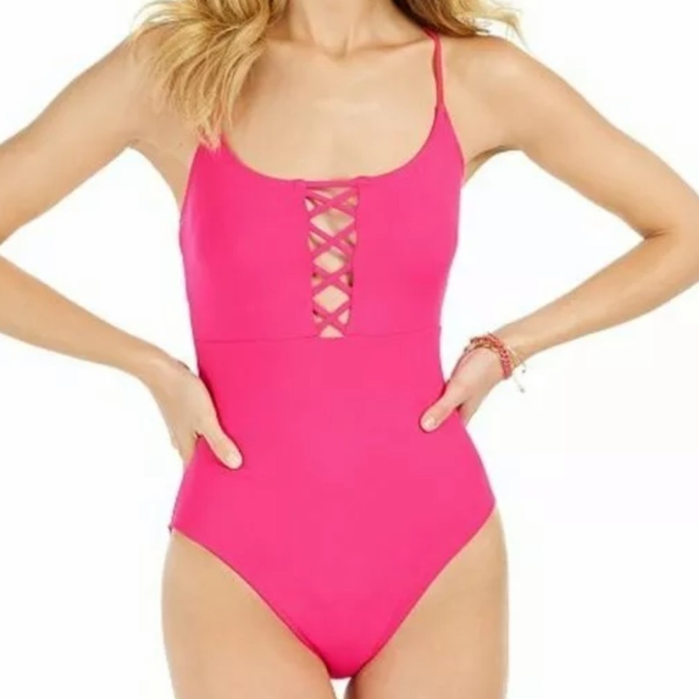 LA Blanca Island Goddess Strap One Piece Swimsuit
